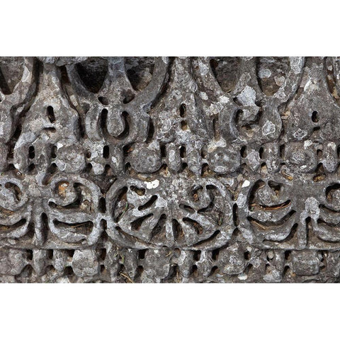 Greece-Philippi Carvings in stone at ancient ruins  Black Modern Wood Framed Art Print by Jaynes Gallery