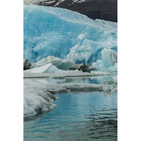 Iceland, Jokusarlon Iceberg reflects in water Black Modern Wood Framed Art Print by Illg, Cathy and Gordon