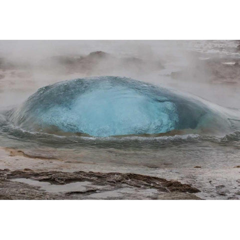Iceland, Geysir Hot Springs Strokkur Geyser Gold Ornate Wood Framed Art Print with Double Matting by Illg, Cathy and Gordon
