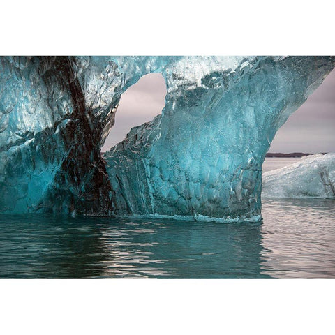 Icebergs from the Jokulsarlon glacier drift in Jokulsarlon lagoon in Iceland White Modern Wood Framed Art Print by Steve Mohlenkamp