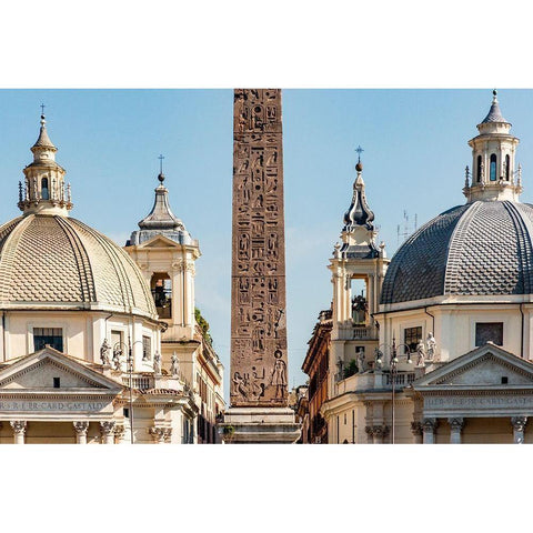 Italy-Rome Piazza del Popolo with Flaminio obelisk Black Modern Wood Framed Art Print with Double Matting by Jones, Alison