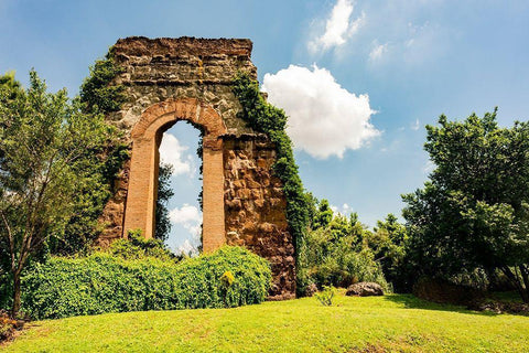 Italy-Rome Parc of the Aqueducts (Parco degli Acquedotti)-Acqua Claudio Black Ornate Wood Framed Art Print with Double Matting by Jones, Alison