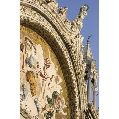 Italy, Venice Facade of St Marks Basilica White Modern Wood Framed Art Print by Kaveney, Wendy