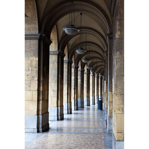 Italy-Tuscany-Pisa Vertical shot of a hallway in the streets of Pisa Gold Ornate Wood Framed Art Print with Double Matting by Eggers, Julie