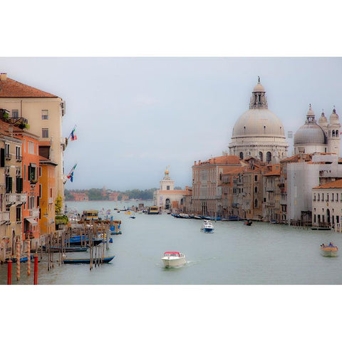 Italy-Venice Buildings along the Grand Canal with Santa Maria della Salute beyond Gold Ornate Wood Framed Art Print with Double Matting by Eggers, Julie