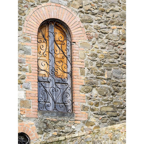 Italy-Tuscany-Province of Siena-Montalcino Unique window with shutters White Modern Wood Framed Art Print by Eggers, Julie