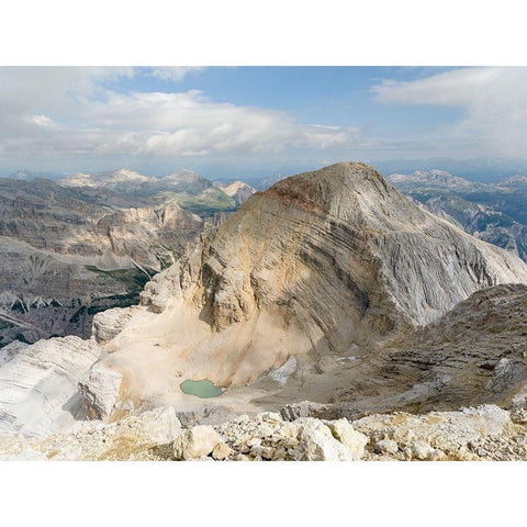 Tofana di Dentro in the Dolomites near Cortina dAmpezzo Black Modern Wood Framed Art Print with Double Matting by Zwick, Martin