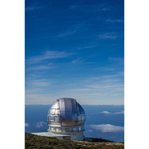 Canary Islands-Roque de los Muchachos Observatory-one of the worlds largest telescopes Black Modern Wood Framed Art Print by Bibikow, Walter