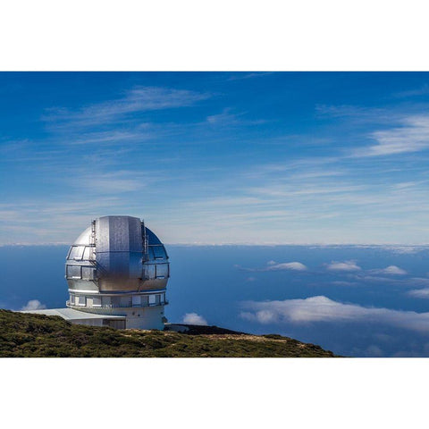 Canary Islands-Roque de los Muchachos Observatory-one of the worlds largest telescopes Black Modern Wood Framed Art Print by Bibikow, Walter