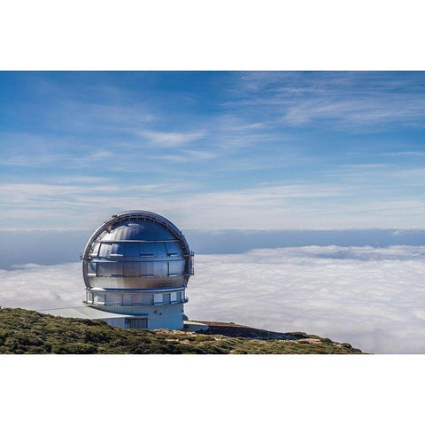 Canary Islands-Roque de los Muchachos Observatory-one of the worlds largest telescopes Black Modern Wood Framed Art Print by Bibikow, Walter