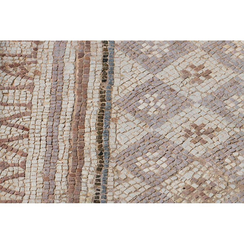 Cyprus-archaeological site of Kourion Detail of ancient mosaic floor Black Modern Wood Framed Art Print by Hopkins, Cindy Miller