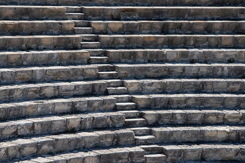 Cyprus-ancient archaeological site of Kourion The Theatre-circa 2nd century BC-seats 3,000 Black Ornate Wood Framed Art Print with Double Matting by Hopkins, Cindy Miller
