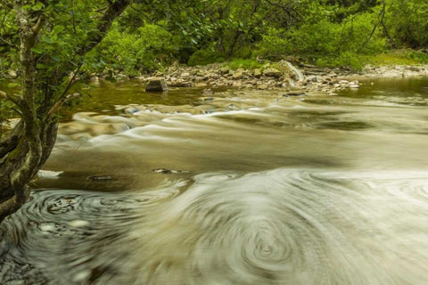 Scotland, Cairngorm NP Swirling water in stream White Modern Wood Framed Art Print with Double Matting by Illg, Cathy and Gordon