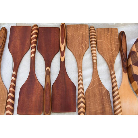Wooden spatulas-Klaipeda-Lithuania White Modern Wood Framed Art Print by Su, Keren