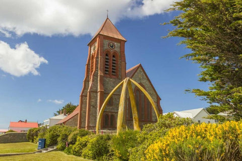 East Falkland, Stanley Christ Church Cathedral Black Ornate Wood Framed Art Print with Double Matting by Illg, Cathy and Gordon