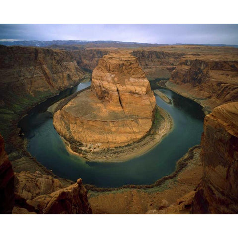 AZ, Horseshoe Bend of the Colorado River Black Modern Wood Framed Art Print with Double Matting by Zuckerman, Jim