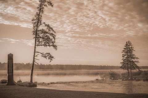 USA-Minnesota-Itasca State Park-Mississippi Headwaters Black Ornate Wood Framed Art Print with Double Matting by Hawkins, Peter