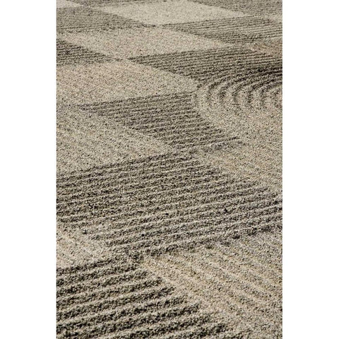 USA, Oregon, Portland Zen patterns in sand White Modern Wood Framed Art Print by Kaveney, Wendy