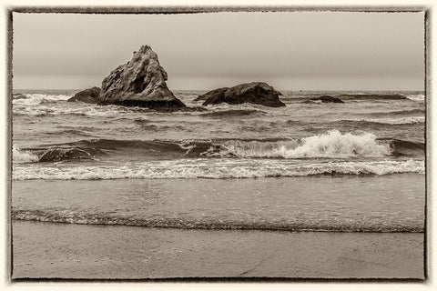 Usa-Oregon-Bandon Bandon Beach White Modern Wood Framed Art Print with Double Matting by Looney, Hollice
