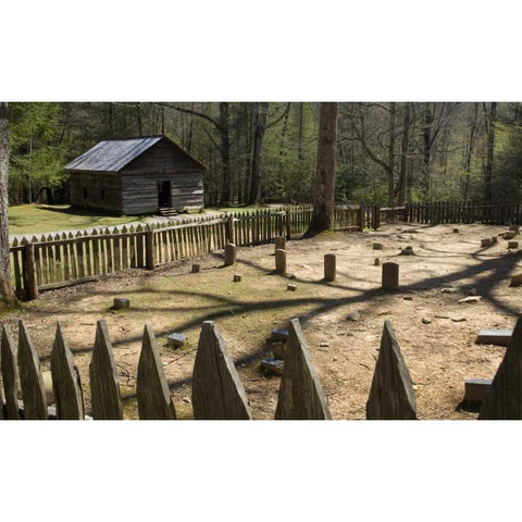 TN, Great Smoky Mts Little Greenbrier School White Modern Wood Framed Art Print by Kaveney, Wendy