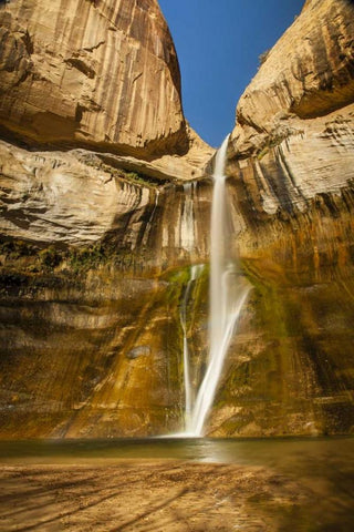 UT, Grand Staircase Escalante, Calf Creek Falls White Modern Wood Framed Art Print with Double Matting by Illg, Cathy and Gordon