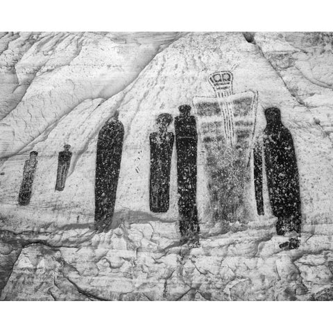 UT, Canyonlands NP, Horseshoe Canyon Pictographs Gold Ornate Wood Framed Art Print with Double Matting by Flaherty, Dennis