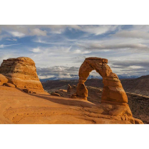 USA, Utah, Arches NP Delicate Arch at sunset Gold Ornate Wood Framed Art Print with Double Matting by Illg, Cathy and Gordon