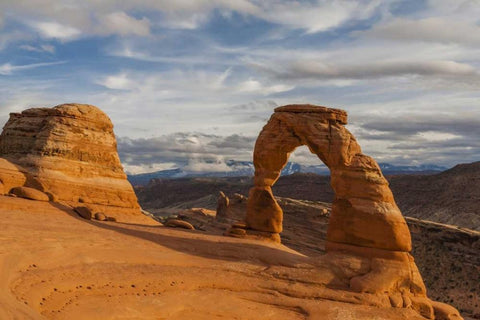 USA, Utah, Arches NP Delicate Arch at sunset White Modern Wood Framed Art Print with Double Matting by Illg, Cathy and Gordon