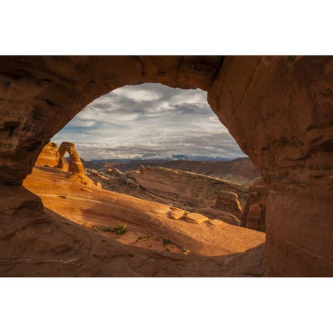 UT, Arches NP Delicate Arch at sunset Black Modern Wood Framed Art Print with Double Matting by Illg, Cathy and Gordon