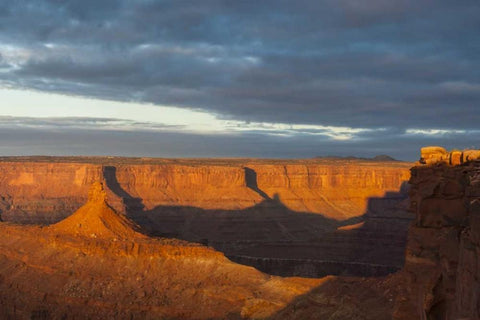 Utah, Dead Horse Point SP Sunrise on canyon Black Ornate Wood Framed Art Print with Double Matting by Illg, Cathy and Gordon