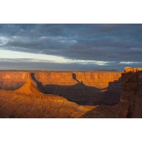 Utah, Dead Horse Point SP Sunrise on canyon Black Modern Wood Framed Art Print with Double Matting by Illg, Cathy and Gordon