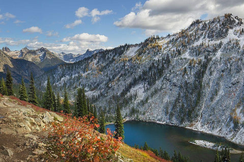 Lake Ann North Cascades White Modern Wood Framed Art Print with Double Matting by Majchrowicz, Alan