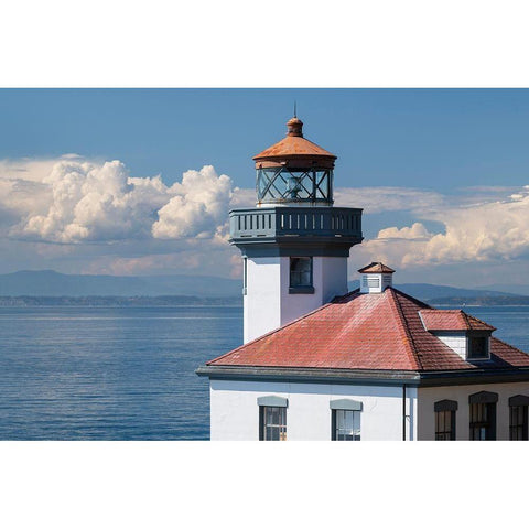 Lime Kiln Lighthouse-Lime Kiln Point State Park-San Juan Island-Washington State Gold Ornate Wood Framed Art Print with Double Matting by Majchrowicz, Alan