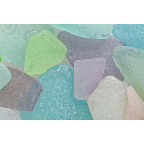 USA, Washington Close-up of colorful beach glass Gold Ornate Wood Framed Art Print with Double Matting by Paulson, Don