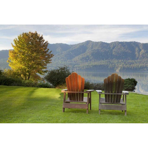 WA, Quinault Landscape view from Quinault Lodge Gold Ornate Wood Framed Art Print with Double Matting by Paulson, Don