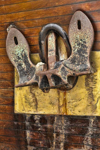 Washington, San Juan Islands Boat anchor White Modern Wood Framed Art Print with Double Matting by Paulson, Don