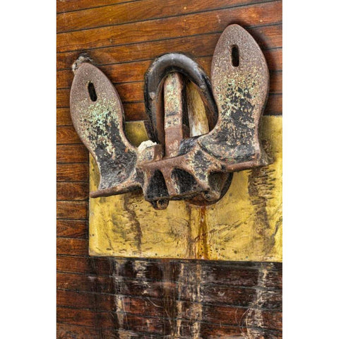 Washington, San Juan Islands Boat anchor Black Modern Wood Framed Art Print by Paulson, Don