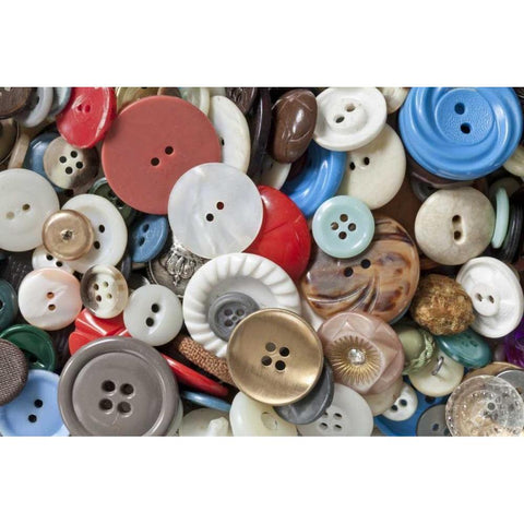 WA, Seabeck Assortment of buttons for mending Gold Ornate Wood Framed Art Print with Double Matting by Paulson, Don