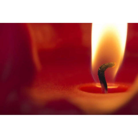 Washington, Seabeck Close-up of candle flame Black Modern Wood Framed Art Print with Double Matting by Paulson, Don