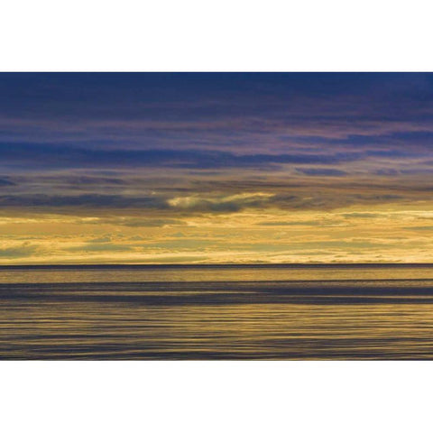 Washington Sunrise on Strait of Juan de Fuca Gold Ornate Wood Framed Art Print with Double Matting by Paulson, Don