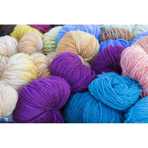 Washington, Seabeck Balls of colorful yarn White Modern Wood Framed Art Print by Paulson, Don