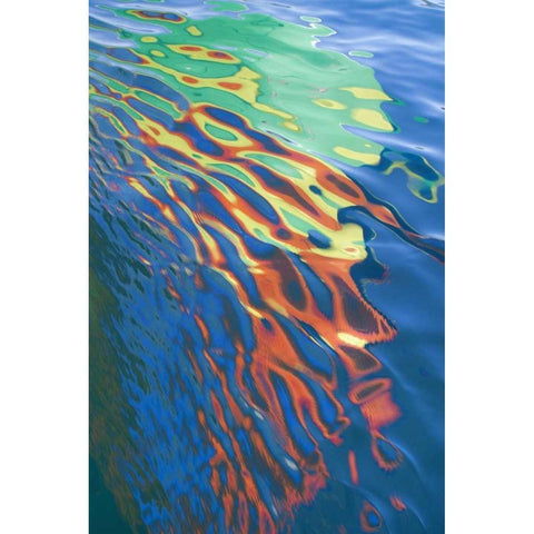 WA, San Juans Water reflection of boat sail Gold Ornate Wood Framed Art Print with Double Matting by Paulson, Don