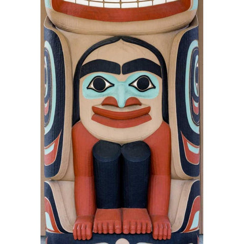 USA, Washington State, Jamestown Totem art PR Black Modern Wood Framed Art Print with Double Matting by Paulson, Don