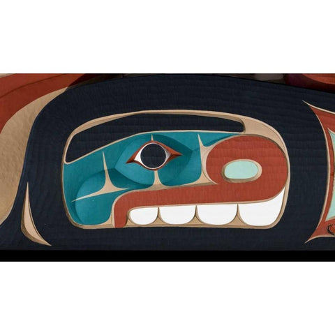 USA, Washington State, Jamestown Totem art PR White Modern Wood Framed Art Print by Paulson, Don