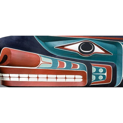 Washington, Jamestown Composite of totem art White Modern Wood Framed Art Print by Paulson, Don