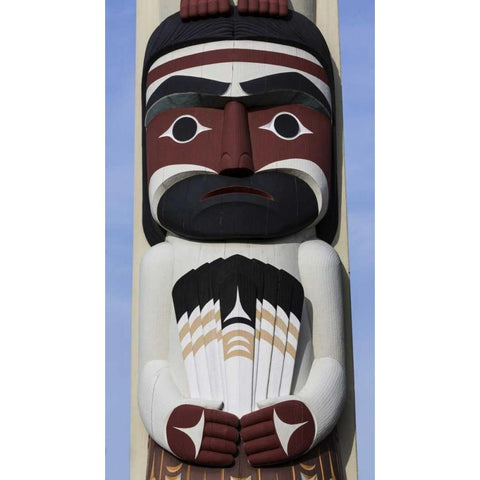 USA, Washington State, Jamestown Totem art PR White Modern Wood Framed Art Print by Paulson, Don