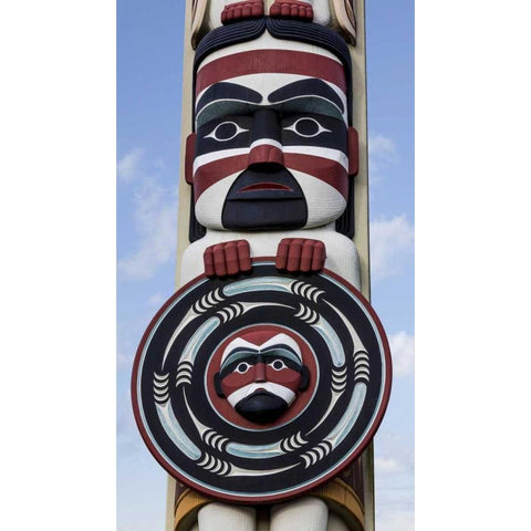 USA, Washington State, Jamestown Totem art PR Black Modern Wood Framed Art Print with Double Matting by Paulson, Don