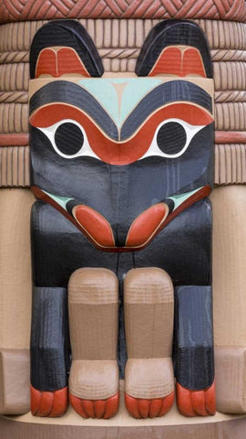USA, Washington State, Jamestown Totem art PR White Modern Wood Framed Art Print with Double Matting by Paulson, Don