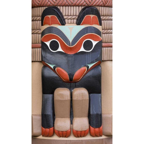 USA, Washington State, Jamestown Totem art PR White Modern Wood Framed Art Print by Paulson, Don