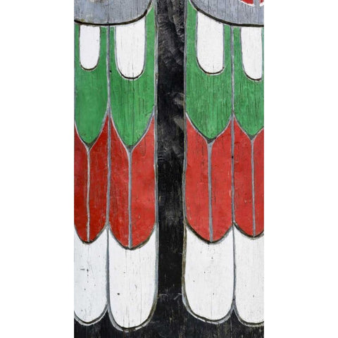 Washington State, Neah Bay Detail of a totem Gold Ornate Wood Framed Art Print with Double Matting by Paulson, Don